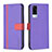 Leather Case Stands Flip Cover Holder B13F for Vivo Y51 (2021) Purple