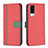 Leather Case Stands Flip Cover Holder B13F for Vivo Y51 (2021) Red
