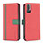 Leather Case Stands Flip Cover Holder B13F for Xiaomi POCO M3 Pro 5G Red