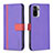 Leather Case Stands Flip Cover Holder B13F for Xiaomi Poco M5S Purple