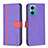 Leather Case Stands Flip Cover Holder B13F for Xiaomi Redmi 10 5G Purple