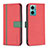 Leather Case Stands Flip Cover Holder B13F for Xiaomi Redmi 10 5G Red