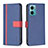 Leather Case Stands Flip Cover Holder B13F for Xiaomi Redmi 11 Prime 5G Blue
