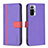 Leather Case Stands Flip Cover Holder B13F for Xiaomi Redmi Note 10 Pro 4G Purple