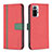 Leather Case Stands Flip Cover Holder B13F for Xiaomi Redmi Note 10 Pro 4G Red