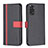 Leather Case Stands Flip Cover Holder B13F for Xiaomi Redmi Note 11 4G (2022) Black