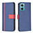 Leather Case Stands Flip Cover Holder B13F for Xiaomi Redmi Note 11E 5G Blue