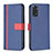 Leather Case Stands Flip Cover Holder B13F for Xiaomi Redmi Note 11S 4G Blue