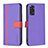 Leather Case Stands Flip Cover Holder B13F for Xiaomi Redmi Note 11S 4G Purple