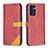 Leather Case Stands Flip Cover Holder B14F for OnePlus Nord CE 2 5G Red