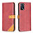 Leather Case Stands Flip Cover Holder B14F for Oppo A16 Red