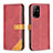 Leather Case Stands Flip Cover Holder B14F for Oppo A94 5G Red