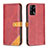 Leather Case Stands Flip Cover Holder B14F for Oppo A95 4G Red