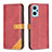 Leather Case Stands Flip Cover Holder B14F for Oppo A96 4G Red