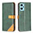 Leather Case Stands Flip Cover Holder B14F for Oppo K10 4G Green