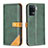 Leather Case Stands Flip Cover Holder B14F for Oppo Reno5 F Green