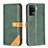 Leather Case Stands Flip Cover Holder B14F for Oppo Reno5 Lite Green