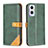 Leather Case Stands Flip Cover Holder B14F for Oppo Reno7 Z 5G Green