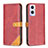 Leather Case Stands Flip Cover Holder B14F for Oppo Reno7 Z 5G Red