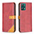 Leather Case Stands Flip Cover Holder B14F for Realme Q5 5G Red