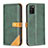 Leather Case Stands Flip Cover Holder B14F for Samsung Galaxy A02s Green