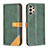 Leather Case Stands Flip Cover Holder B14F for Samsung Galaxy A13 4G Green