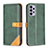 Leather Case Stands Flip Cover Holder B14F for Samsung Galaxy A72 4G Green