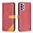 Leather Case Stands Flip Cover Holder B14F for Samsung Galaxy A72 4G Red