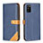 Leather Case Stands Flip Cover Holder B14F for Samsung Galaxy M02s Blue