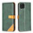 Leather Case Stands Flip Cover Holder B14F for Samsung Galaxy M12 Green