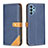 Leather Case Stands Flip Cover Holder B14F for Samsung Galaxy M32 5G Blue