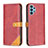 Leather Case Stands Flip Cover Holder B14F for Samsung Galaxy M32 5G Red