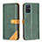 Leather Case Stands Flip Cover Holder B14F for Samsung Galaxy M40S Green