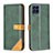 Leather Case Stands Flip Cover Holder B14F for Samsung Galaxy M53 5G Green