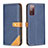 Leather Case Stands Flip Cover Holder B14F for Samsung Galaxy S20 FE 5G Blue
