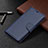 Leather Case Stands Flip Cover Holder B14F for Samsung Galaxy S21 Ultra 5G Blue