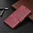 Leather Case Stands Flip Cover Holder B14F for Samsung Galaxy S21 Ultra 5G Red