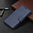 Leather Case Stands Flip Cover Holder B14F for Samsung Galaxy S22 Ultra 5G Blue