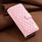 Leather Case Stands Flip Cover Holder B14F for Samsung Galaxy Z Fold3 5G Rose Gold