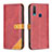 Leather Case Stands Flip Cover Holder B14F for Vivo Y11 Red