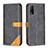 Leather Case Stands Flip Cover Holder B14F for Vivo Y12s Black