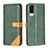 Leather Case Stands Flip Cover Holder B14F for Vivo Y31 (2021) Green