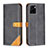 Leather Case Stands Flip Cover Holder B14F for Vivo Y32t Black