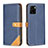 Leather Case Stands Flip Cover Holder B14F for Vivo Y32t Blue
