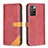 Leather Case Stands Flip Cover Holder B14F for Xiaomi Redmi 10 (2022) Red