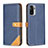 Leather Case Stands Flip Cover Holder B14F for Xiaomi Redmi Note 10 4G Blue