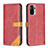 Leather Case Stands Flip Cover Holder B14F for Xiaomi Redmi Note 10 4G Red