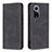 Leather Case Stands Flip Cover Holder B15F for Huawei Honor 50 5G Black