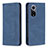 Leather Case Stands Flip Cover Holder B15F for Huawei Honor 50 5G Blue