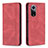 Leather Case Stands Flip Cover Holder B15F for Huawei Honor 50 5G Red